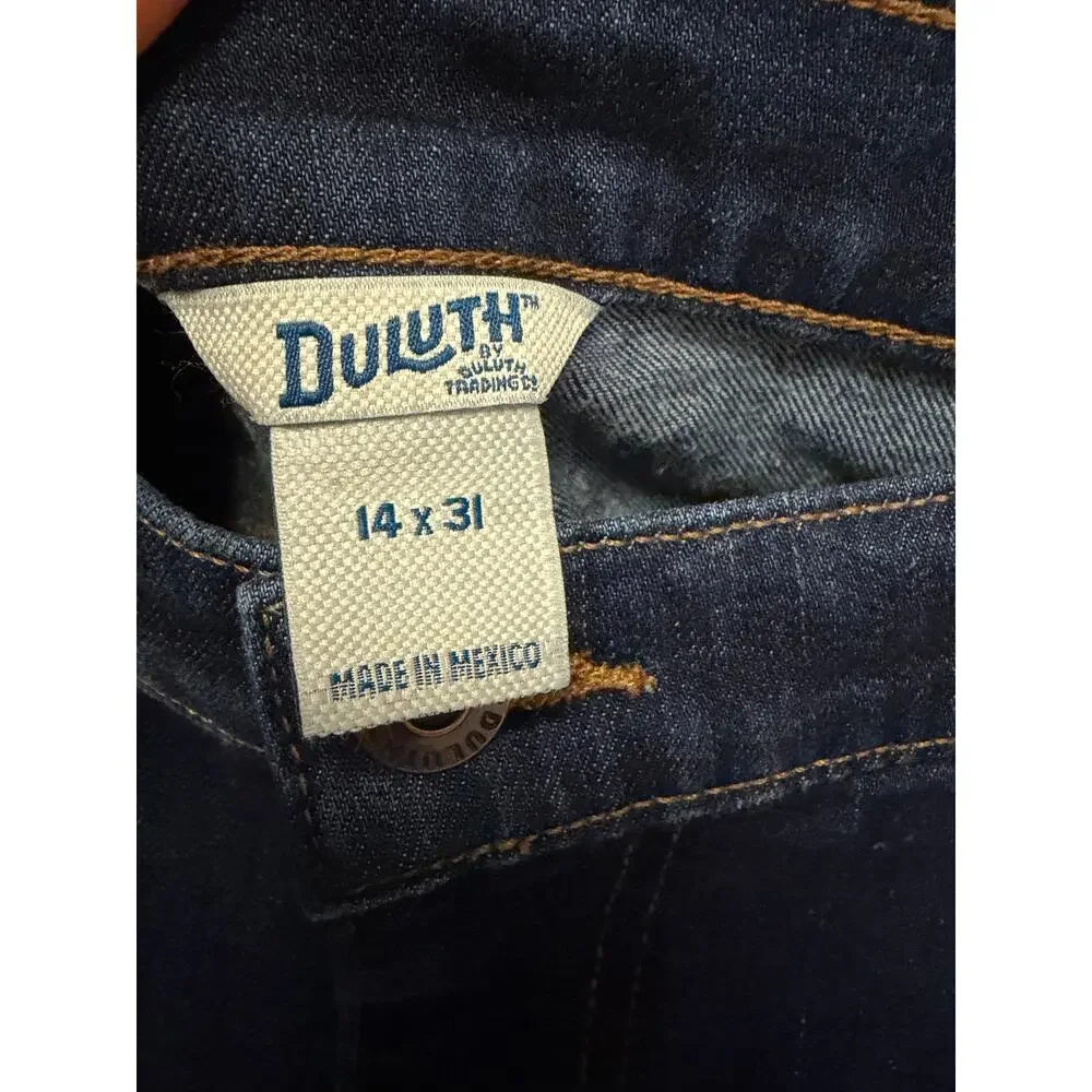Duluth Trading Co Women's Bootcut Jeans Size 14x31 Dark Wash Stretch Denim